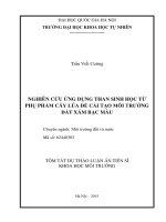 Tóm tắt dự thảo Luận án Tiến sĩ Khoa học môi trường: Nghiên cứu ứng dụng than sinh học từ phụ phẩm cây lúa để cải tạo môi trường đất xám bạc màu