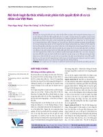 Mô hình logit đa thức nhiều mức phân tích quyết định di cư cá nhân của Việt Nam