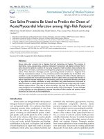 Can saliva proteins be used to predict the onset of acutemyocardial infarction among high-risk patients
