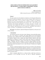 Job satisfaction of operation management department at industrial equipment trade joint stock company