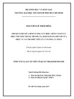 Tóm tắt Luận án tiến sĩ Kinh tế: Mối quan hệ giữa hình tượng cửa hiệu, nhân cách cửa hiệu với lòng trung thành của khách hàng đối với cửa hiệu và vai trò điều tiết của văn hóa cá nhân