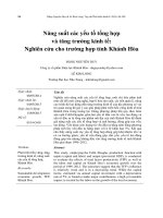 Năng suất các yếu tố tổng hợp và tăng trưởng kinh tế: Nghiên cứu cho trường hợp tỉnh Khánh Hòa
