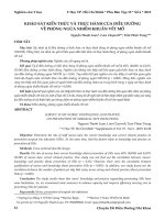 Khảo sát kiến thức và thực hành của điều dưỡng về phòng ngừa nhiễm khuẩn vết mổ