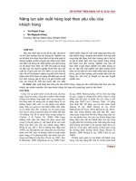 Năng lực sản xuất hàng loạt theo yêu cầu của khách hàng