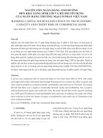 Nguồn vốn ngân hàng ảnh hưởng đến khả năng sinh lời và rủi ro tín dụng của ngân hàng thương mại cổ phần Việt Nam