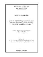 Tóm tắt luận văn Thạc sĩ Quản trị kinh doanh: Quản trị rủi ro tín dụng tại Ngân hàng thương mại cổ phần Ngoại thương Việt Nam – Chi nhánh Đà Nẵng