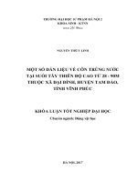 Một số dẫn liệu về côn trùng nước tại suối tây thiên độ cao từ 28   90m thuộc xã đại đình, huyện tam đảo, tỉnh vĩnh phúc (2017) 