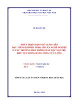 Tóm tắt Luận án tiến sĩ Khoa học giáo dục: Phát triển đội ngũ giáo viên dạy tiếng Khmer theo chuẩn nghề nghiệp ở các trường phổ thông dân tộc nội trú khu vực Đồng bằng sông Cửu Long