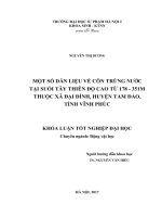 Một số dẫn liệu về côn trùng nước tại suối tây thiên độ cao từ 178   351m thuộc xã đại đình, huyện tam đảo, tỉnh vĩnh phúc (2017) 