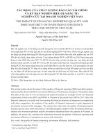 Tác động của chất lượng báo cáo tài chính và kỳ hạn nợ đến hiệu quả đầu tư: Nghiên cứu tại doanh nghiệp Việt Nam