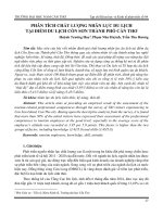 Phân tích chất lượng nhân lực du lịch tại điểm du lịch Cồn Sơn thành phố Cần Thơ