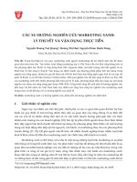 Các xu hướng nghiên cứu Marketing xanh: Lý thuyết và vận dụng thực tiễn