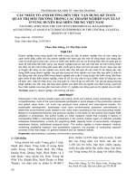 Các nhân tố ảnh hưởng đến việc vận dụng kế toán quản trị môi trường trong các doanh nghiệp sản xuất ở vùng duyên hải miền Trung Việt Nam