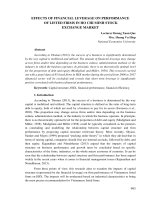 Effects of financial leverage on performance of listed firms in Ho Chi Minh stock exchange market