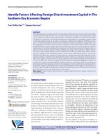 Identify factors affecting foreign direct investment capital in the southern key economic region
