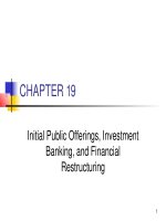 Lecture Managerial finance - Chapter 19: Initial public offerings, investment banking, and financial restructuring