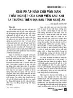 Giải pháp nào cho vấn nạn thất nghiệp của sinh viên sau khi ra trường trên địa bàn tỉnh Nghệ An