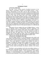 Dissertation summary: Foster working capacity of political instructors in the district military commanding committee of the Military Region 1 today