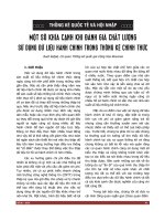 Một số khía cạnh khi đánh giá chất lượng sử dụng dữ liệu hành chính trong thống kê chính thức