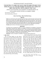 Ảnh hưởng của hiệu quả quản trị tồn kho lên khả năng sinh lời của các doanh nghiệp ngành dệt may niêm yết trên thị trường chứng khoán Việt Nam