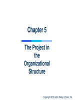 Lecture Project management: A managerial approach – Chapter 5: The project in the organizational structure