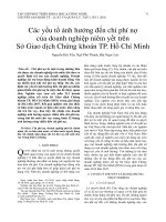 Các yếu tố ảnh hưởng đến chi phí nợ của doanh nghiệp niêm yết trên Sở Giao dịch Chứng khoán TP. Hồ Chí Minh