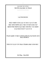 Phát triển năng lực tư duy vật lý cho học sinh thông qua việc sử dụng bài tập định tính trong dạy học chương “Các định luật bảo toàn” Vật lý 10