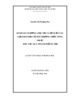 Luận văn Thạc sĩ Khoa học: Đánh giá ngưỡng chịu tải và đề xuất các giải pháp bảo vệ môi trường nước Sông Nhuệ, khu vực qua thành phố Hà Nội