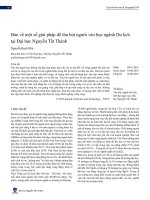 Bàn về một số giải pháp để thu hút người vào học ngành Du lịch tại Đại học Nguyễn Tất Thành