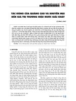 Tác động của quảng cáo và khuyến mãi đến giá trị thương hiệu nước giải khát