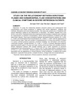 Study on the relationship between serotonin plasma and cerebrospinal fluid concentrations and clinical symptoms in severe depression patients