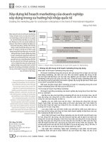 Xây dựng kế hoạch marketing của doanh nghiệp xây dựng trong xu hướng hội nhập quốc tế