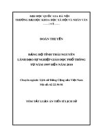 Tóm tắt Luận án Tiến sĩ Lịch sử: Đảng bộ tỉnh Thái Nguyên lãnh đạo sự nghiệp giáo dục phổ thông từ năm 1997 đến năm 2010