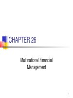 Lecture Managerial finance - Chapter 26: Multinational financial management