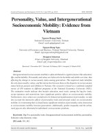 Personality, value, and intergenerational socioeconomic mobility: Evidence from Vietnam