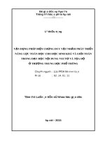 Tóm tắt Luận án Tiến sĩ Khoa học giáo dục: Vận dụng phép biện chứng duy vật nhằm phát triển năng lực toán học cho học sinh khá và giỏi toán trong dạy học nội dung vectơ và tọa độ ở trường