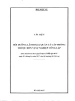 Tài liệu bồi dưỡng lãnh đạo, quản lý cấp phòng thuộc đơn vị sự nghiệp công lập