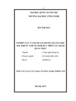Tóm tắt Luận văn Thạc sĩ Công nghệ thông tin: Nghiên cứu và đánh giá độ dày quang học sol khí từ ảnh vệ tinh dựa trên các trạm quan trắc