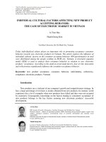 Individual cultural factors affecting new product accepting behavior: The case of electronic market in Vietnam
