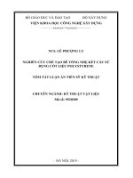 Tóm tắt Luận án tiến sĩ Kỹ thuật: Nghiên cứu chế tạo bê tông nhẹ kết cấu sử dụng cốt liệu Polystyrene