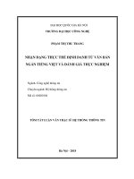 Tóm tắt Luận văn Thạc sĩ Hệ thống thông tin: Nhận dạng thực thể định danh từ văn bản ngắn Tiếng Việt và đánh giá thực nghiệm