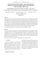 Tập trung quyền sở hữu, thanh khoản và định giá doanh nghiệp trong thị trường vốn cổ phần Việt Nam