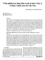 Công nghiệp hóa nông thôn ở một số nước châu Á - hàm ý chính sách cho Việt Nam