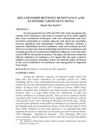 Relationship between remittance and economic growth in Nepal