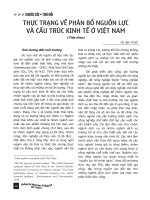 Thực trạng phân bổ về nguồn lực và cấu trúc nền kinh tế ở Việt Nam (tiếp theo)