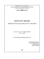 Luận án Thạc sĩ Khoa học ngữ văn: Ngô Tất Tố - Nhà báo thành tựu xuất sắc qua mảng Tạp văn - Tiểu phẩm
