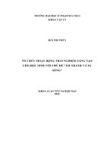 Tổ chức hoạt động trải nghiệm sáng tạo cho học sinh với chủ đề âm thanh và sự sống (2017) 