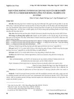 Khả năng kháng Enterococcus faecalis của dịch chiết cồn từ lá Neem khi bơm rửa ống tủy răng - nghiên cứu in vitro