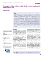 Thực trạng chất lượng thông tin báo cáo tài chính trong các doanh nghiệp tại Việt Nam