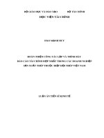 Luận án Tiến sĩ Kinh tế: Hoàn thiện công tác lập và trình bày báo cáo tài chính hợp nhất trong các doanh nghiệp sản xuất thép thuộc Hiệp hội Thép Việt Nam